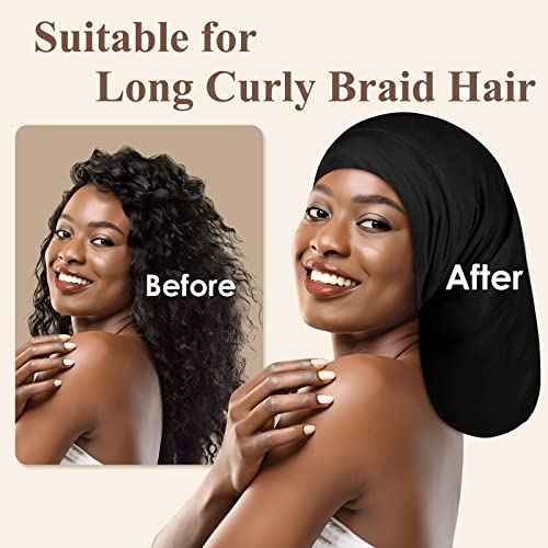 OLESILK 100% Silk Dreadlock Cap, Silk Bonnet for Long Hair, Braid Bonnet for Sleeping, Extra Large Bonnet for Women&Men, Loc Cap Hair Cover