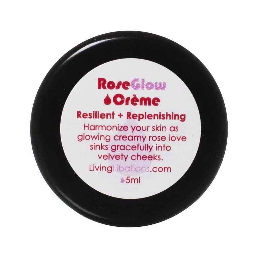 LIVING LIBATIONS - Organic/Wildcrafted Rose Glow Face Creme | Natural, Plant-Based, Clean Beauty (.16 oz | 5 ml)