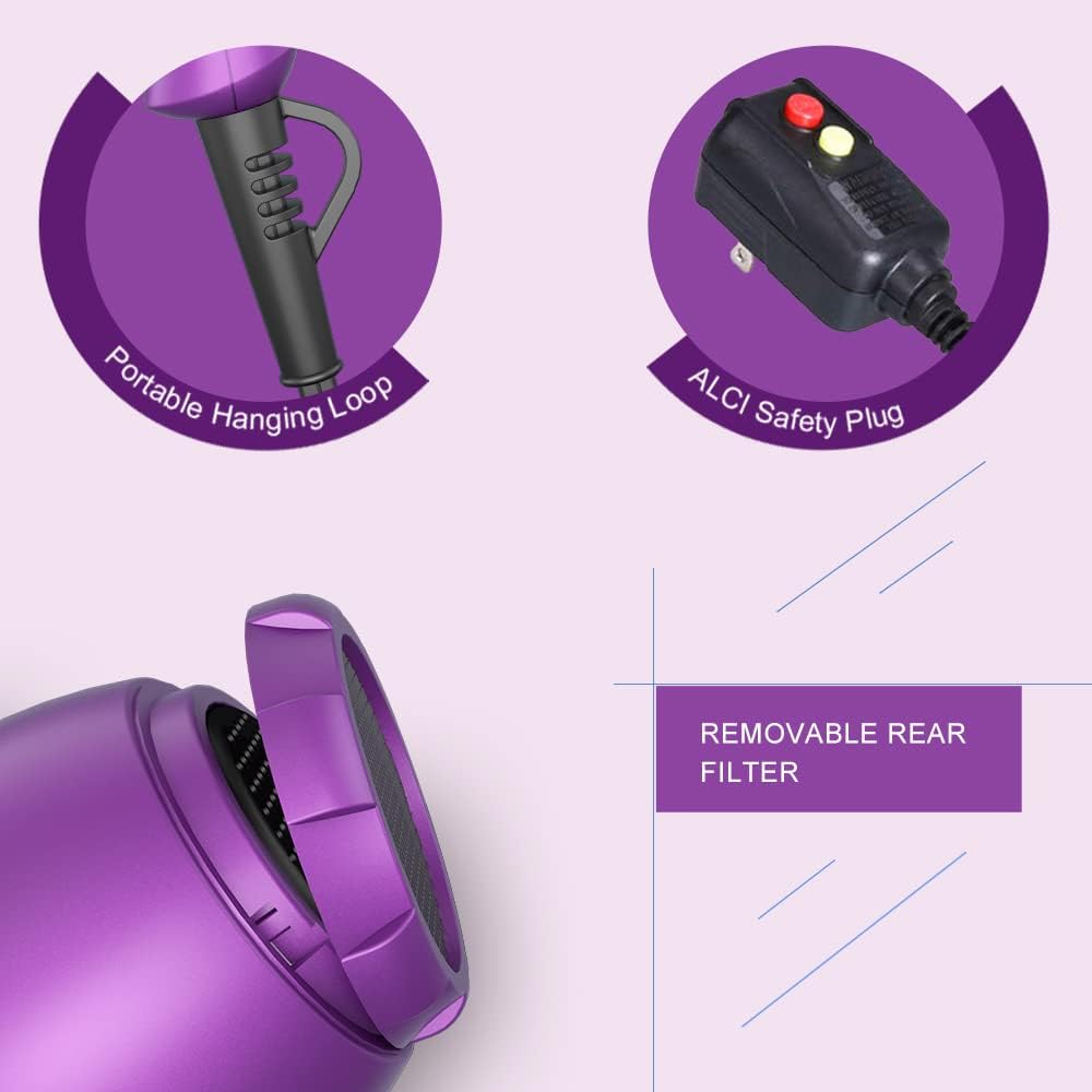 Lightweight Kids Hair Dryer - 1000W Ionic Compact Blow Dryer for Travel & RV | Perfect for Young Hair