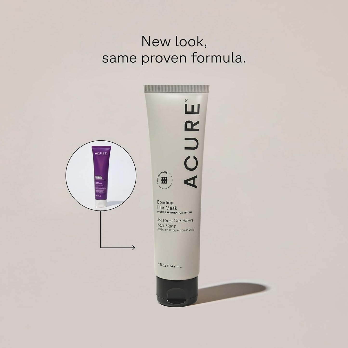 Acure Bonding Hair Mask - Weekly Deep Conditioning Hair Mask for Damaged Locks, Rescue Bond Repair Treatment for Dry, Damaged, Thin, Fine Locks, Natural Ingredients, Vegan - 5 fl oz (2 Pack)