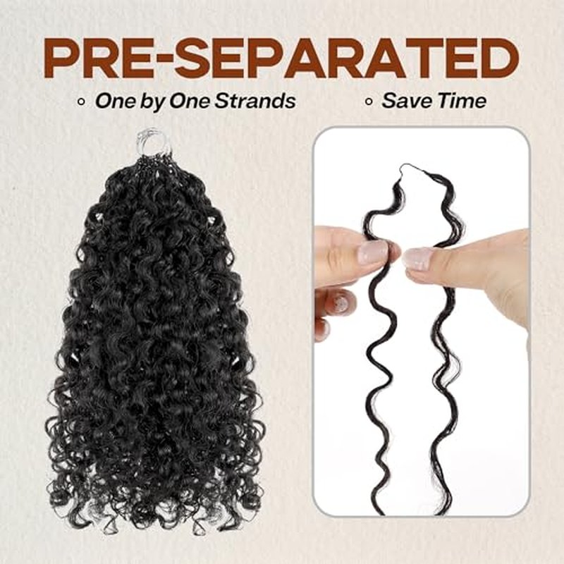 Afro Kinky Curly Human Crochet Hair Extensions Pre-Sparated Multi-Textured Kinky Curly Feather Crochet Human Twist Braiding Hair For Black Women (60 Gram, 22 Inch)