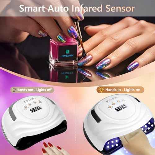 UV LED Nail Lamp with 81 Beads, 380W Nail Curing Lamps for Gel Polish with Automatic Sensor/4 Timer Setting,Led Nail Dryer, Professional Nail Art Drying Tools for Fingernail and Toenail