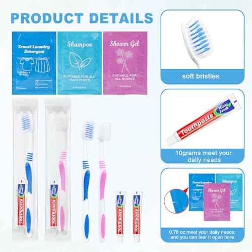 twoworld Hygiene Kits for Homeless in Bulk,Homeless Care Package Basic Toiletry Set Travel Toiletry Bulk for Men Women Charity Air Bnb Charity 20