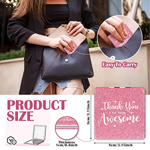 Qunclay 12 Pcs Employee Appreciation Gifts, Compact Mirror for Women Inspirational Makeup Mirror Favors for Veterinary Technician Week Christmas Coworker