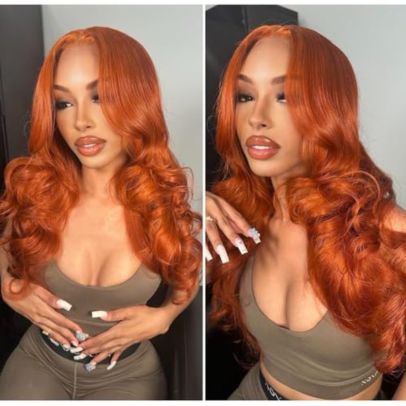 12A Ginger Body Wave Bundles Human Hair, Soft And Shed-Free Colored #350 Copper Burnt Orange 3 Bundles Double Weft 100% Unprocessed Brazilian Remy Hair Ginger Sew In Wavy 12 14 16 Inch