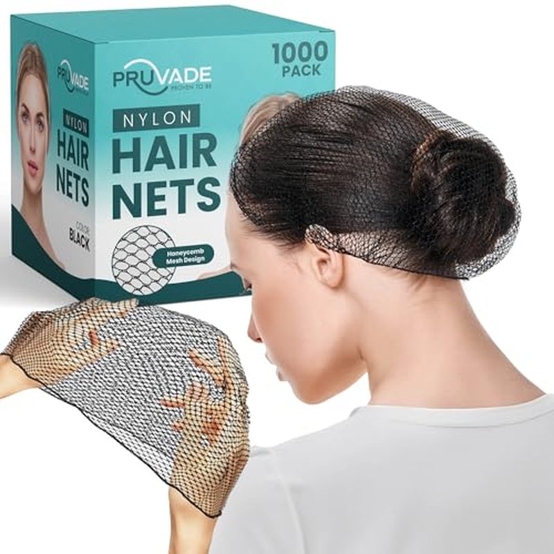 Nylon Hair Nets for Women & Men | Case of 1000 | 24" Honeycomb Mesh Hair Net for Food Service, Medical & Industrial Use - Breathable & Sturdy for Bun Hair, Most Long & Short Hair- Latex Free
