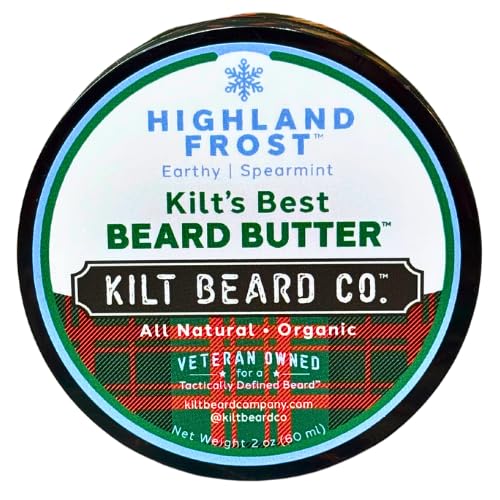 Highlands Frost Beard Butter - All-Natural Beard Moisturizer & Conditioner with Shea & Mango Butter | Softens & Hydrates Dry Beards, Earthy Spearmint & Cypress Scent