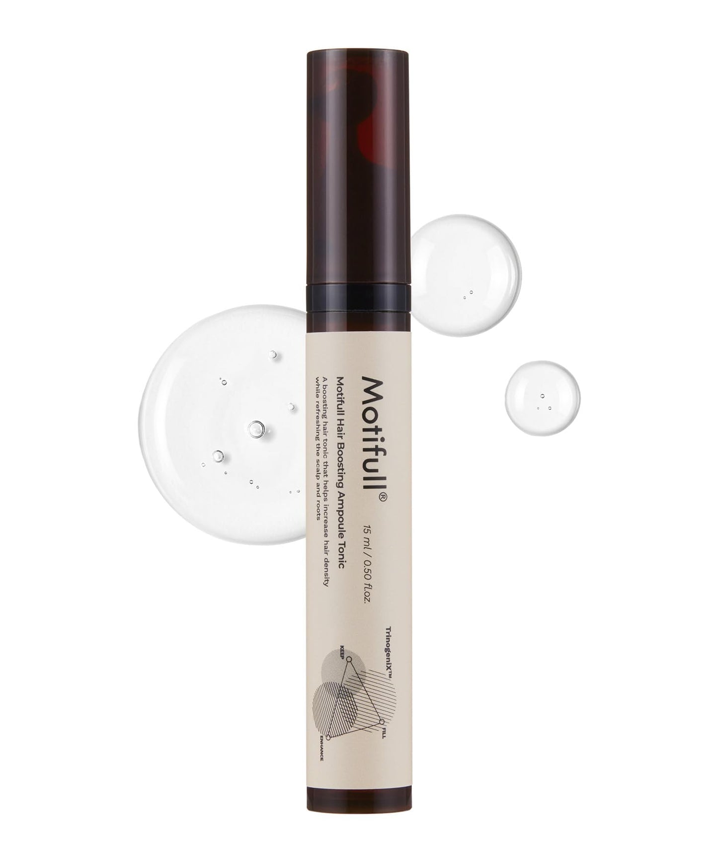 Motifull Hair Boosting Ampoule Tonic | Scalp Serum for Fine & Thinning-Looking Hair | Lightweight TrinogeniX Formula for Women & Men (0.51 fl. oz.)