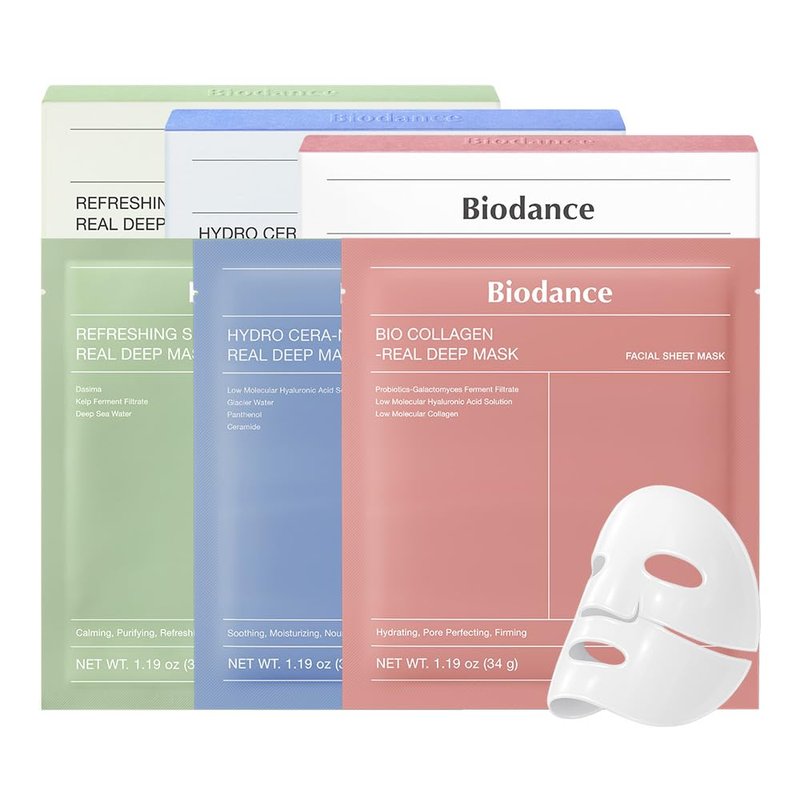 BioDance Bio Collagen & Ceramide Mask Set | Firming, Hydrating, Calming Trio for Korean Skin Care