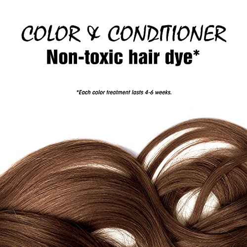 Light Mountain Henna Hair Color & Conditioner - Medium Brown Hair Dye for Men/Women, Organic Henna Leaf Powder and Botanicals, Chemical-Free Semi-Permanent Hair Color, 4 Oz
