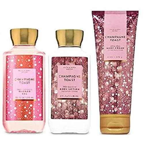 Bath and Body Works Champagne Toast Gift Set - Body Lotion - Body Cream and Shower Gel - Full Size