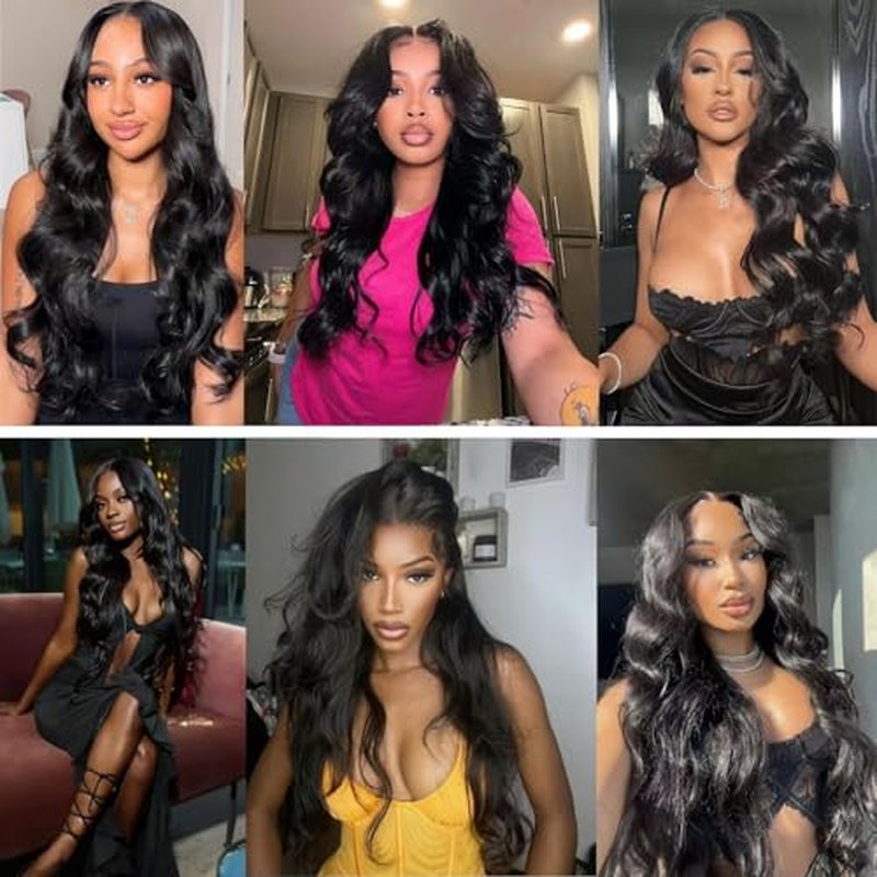 12A Human Hair Bundles 18 20 22 Inch Body Wave 100% Unprocessed Hair 3 bundles Deals Extensions Quick Weave Human Hair Natural Black Color