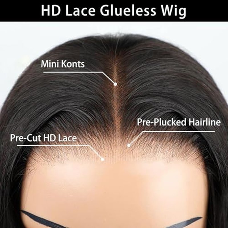 Glueless Wigs Human Hair Pre Plucked Pre Cut 6x4 Straight Lace Front Wigs Human Hair 28 Inch Hd Lace Front Closure Wigs for Women 180% Density Wear and Go Glueless Wig Ready to Wear Natural