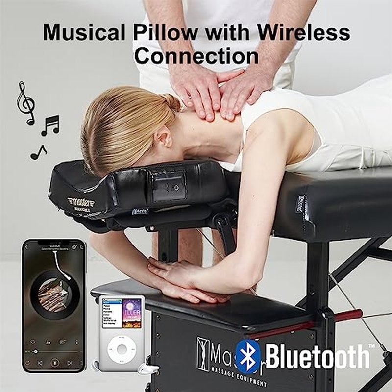 Master Massage Music Master High Fidelity Sound Face Cradle Cushion- Bluetooth Massage Pillow for Face Down Resting- Ultra Soft Massage Table Headrest Foam Headrest