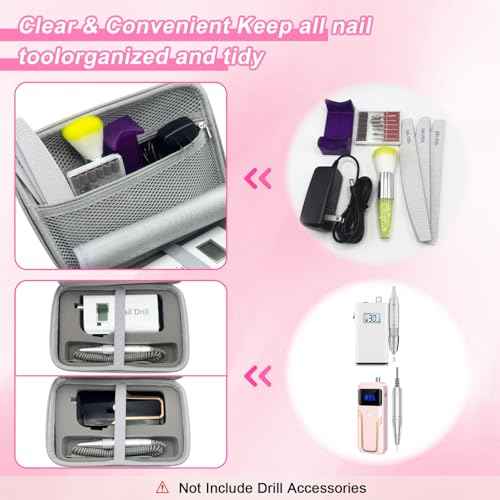 Nail Drill Machine Storage Case Compatible with MelodySusie/MOCOWIND Professional Electric Nail Drill Machine, for Travel Nail Drill Machine Storage Pouch Professional Bag (Case Only)