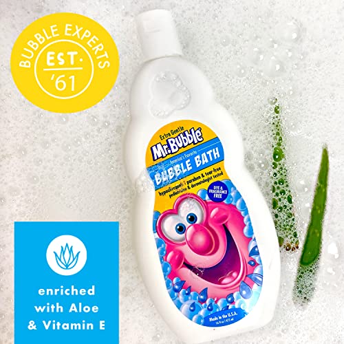 Mr. Bubble Extra Gentle Bubble Bath - Hypoallergenic, Tear Free Bubble Bath Solution Perfect for Sensitive Skin (Pack of 2 Bottles, 16 fl oz Each)