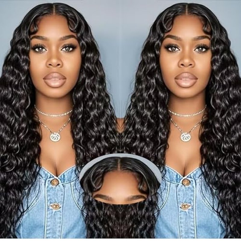 NVL Lace Front Wigs Human Pre Plucked with Baby Hair 200 Density 13x4 HD Transparent Straight Lace Front Wigs for Women Human Hair Glueless (Natural black, 24 Inch)