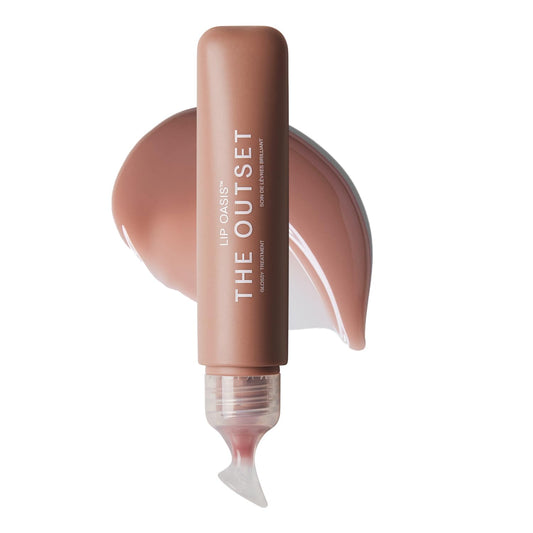 The Outset Lip Oasis Hydrating Lip Balm, Glossy Moisturizing Lip Treatment for Dry, Sensitive Lips, Clean, Vegan & Gluten-Free, Sheer Tint Dune, 0.3 oz
