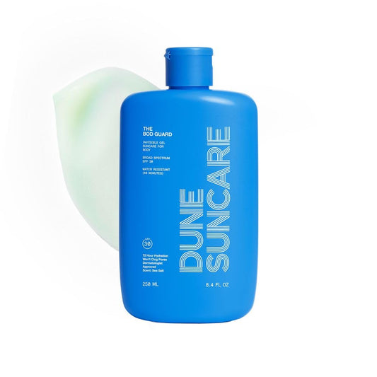 DUNE The Bod Guard Invisible Gel Body Sunscreen SPF 30, Clear, 8.4 Oz