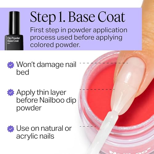 Nailboo Dip Powder Liquid Set, Top Coat, Base Coat & Activator with New Premium Formula, DIY At Home Manicure, No UV Lamp Needed, For Beginners & Professionals, 0.5 Fl Oz (3 Pack)