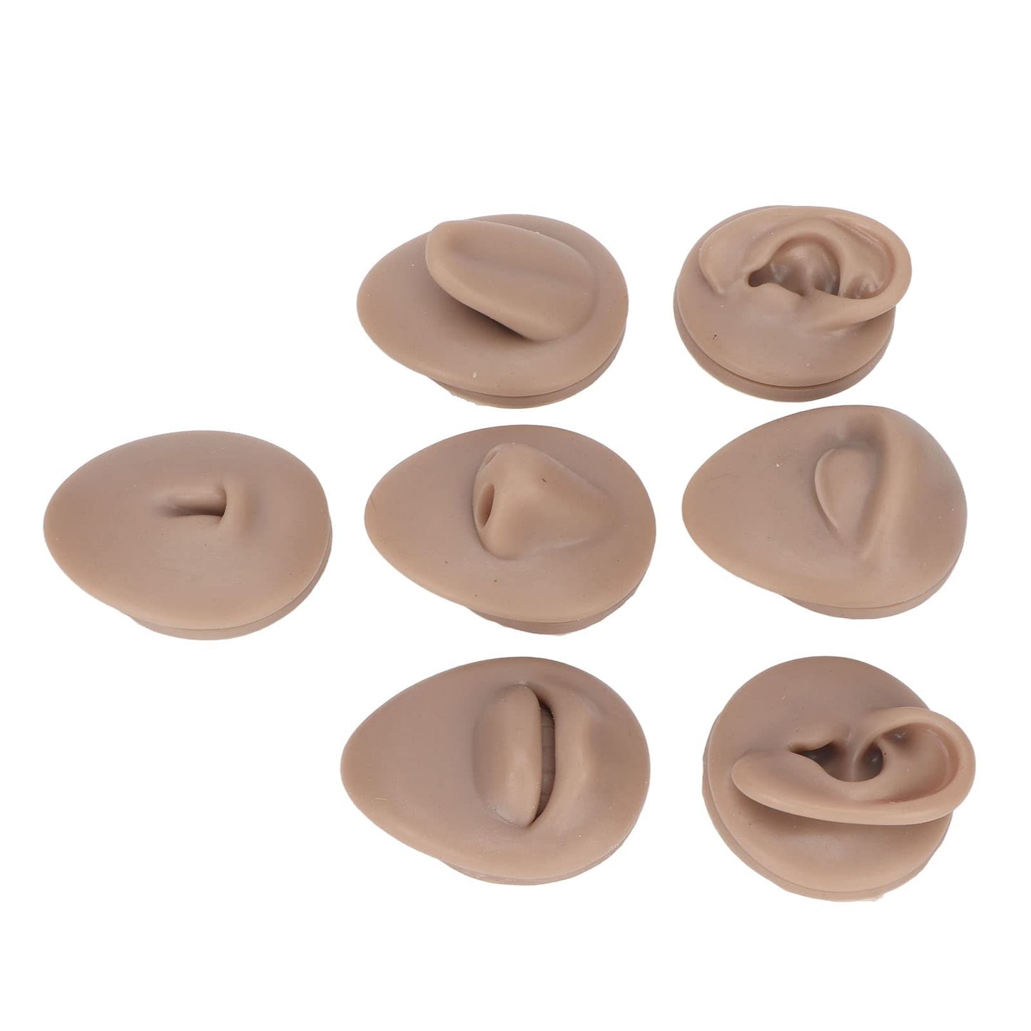 ar Model, 3D Simulation Soft Reusable Nose Tongue Model Silicone Body Piercing Practice Model Fake Body Parts Silicone Body Parts for Piercers (Deep Skin Color)