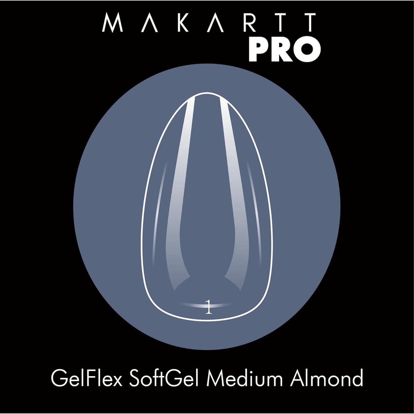 MakarttPro GelFlex Soft Gel Nail Tips 500pc Box – Medium Almond Shape – 14 Sizes 00–9 – Clear Soft Gel Tips for Nail Extension – Easy to Apply, Lightweight, Professional Salon Quality