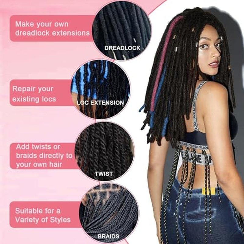 Afro Kinkys Bulk Human Hair for Dreadlocks Kinky Curly Hair for Loc Extensions 100% Real Human Hair Afro Kinky-Curly Human Braiding Bulk for Twist & Repair Locs 4 Packs 200 Gram 16 Inch Ginger