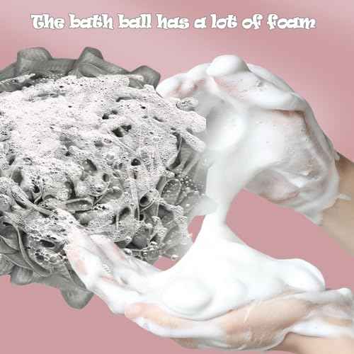 4pcs loofah washcloth Combo 2 in 1 bar soap loofah Pouch Holder Mesh Shower Ball for Exfoliating Body Wash Smooth Skin Free Loofah Dish Towel (Bohemian Color)