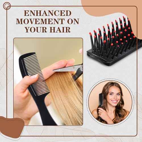24 Pcs Hair Brush Combs Set Bulk Hairbrushes for Homeless Individually Wrapped Combs for Women Hotel Travel Nursing Charity Christmas(Black)
