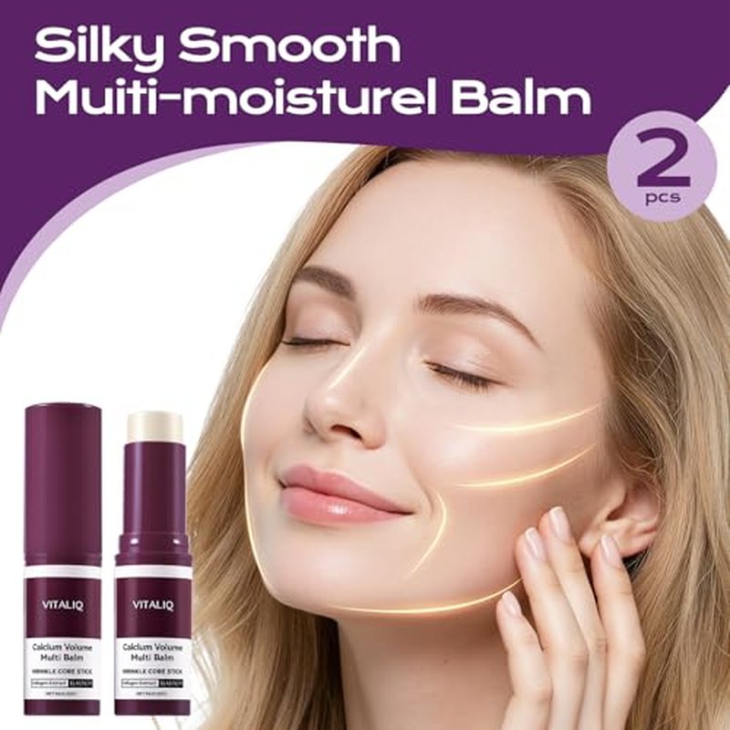 VITALIQ 2PC Anti Wrinkle Calcium Balm, Hydrating Face Moisturizer for Eyes,Neck, Face