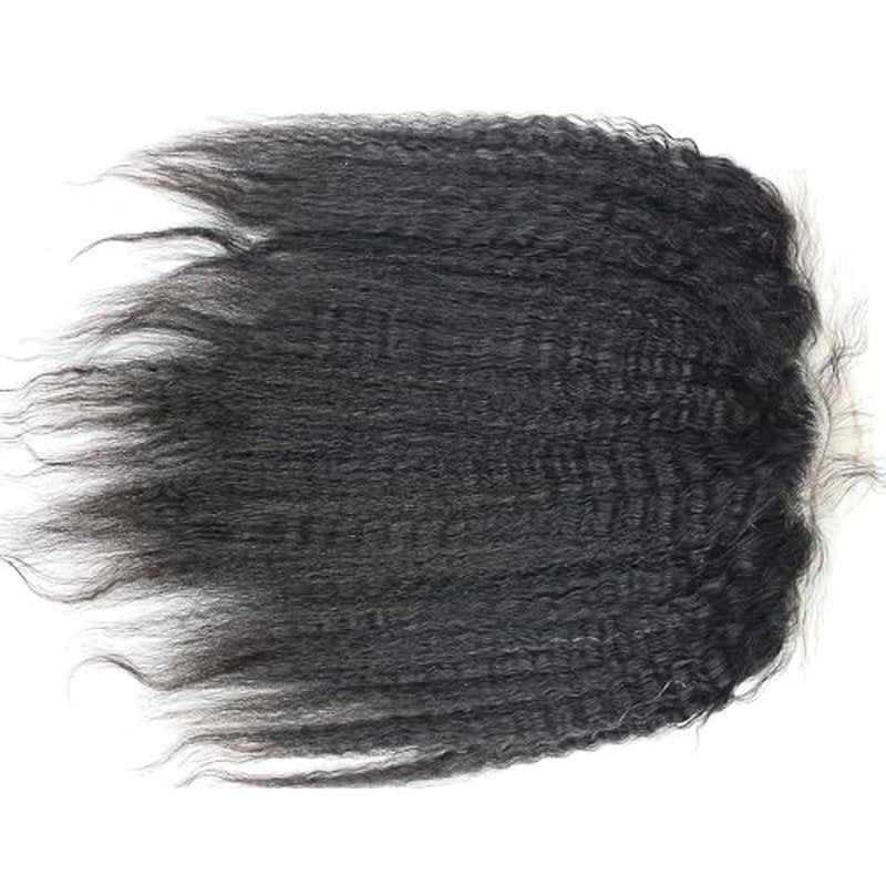 Dreambeauty 13¡¿6" Transparent Full Lace Frontal Closure Kinky Straight Ear to Ear Free Part Unprocessed Brazilian Virgin Human Hair Extensions With Baby Hair Bleached Knots Natural Color (20 Inch)