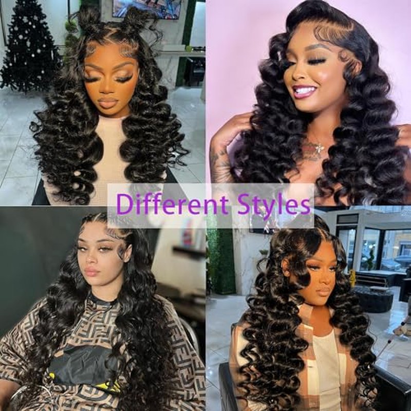 Deep Wave Lace Front Wigs Human Hair 180 Density Glueless Wigs for Women 13x4 HD Transparent Lace Front Wigs Pre Plucked with Baby Hair 24 Inch