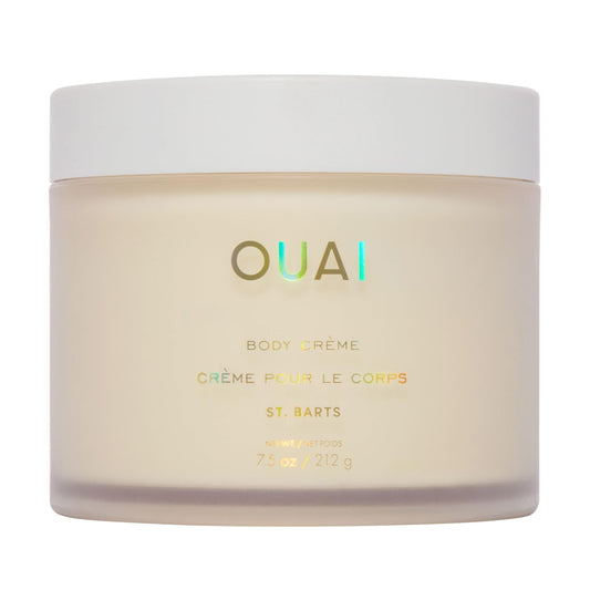 OUAI Body Cream, St. Barts - Hydrating Whipped Body Cream with Cupuaçu Butter, Coconut Oil and Squalane - Softens Skin and Delivers Healthy-Looking Glow - Sulfate-Free Skin Care (7.5 Oz)