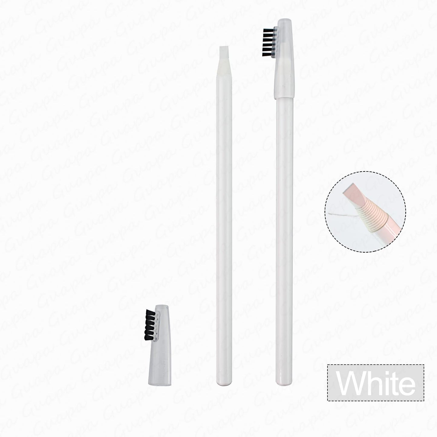 Guapa 6pcs Microblading Brow Mapping Pencil Professional Eyebrow Design Perfect for Pre Drew Brow Hairstrokes Lines (White)