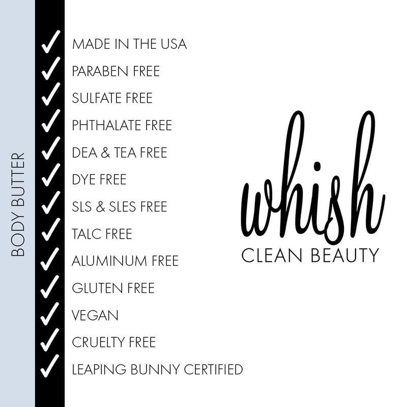 Whish Beauty Body Butter for Women - Moisturizing Body Lotion for Dry Skin - Antioxidant-Rich with Shea Butter, Aloe, & Raspberry Butter - Paraben & Sulfate Free (Kabosu Sea Salt)
