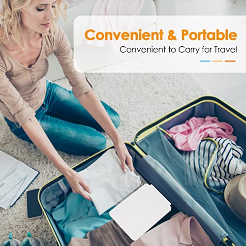 Rechargeable Travel Makeup Mirror 72 LED Lighted Compact Slim Vanity with Lights 3 Lighting Modes Dimmable Touch Screen (White),(DenCert)