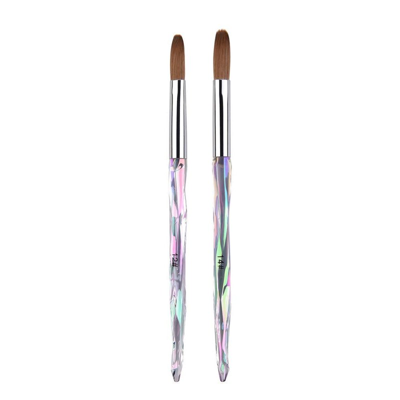 Rolabling Nail Art Brush Acrylic Brush Nail Pen with Symphony Diamond Handle Manicure Design Nail Art Tool (Set-5)