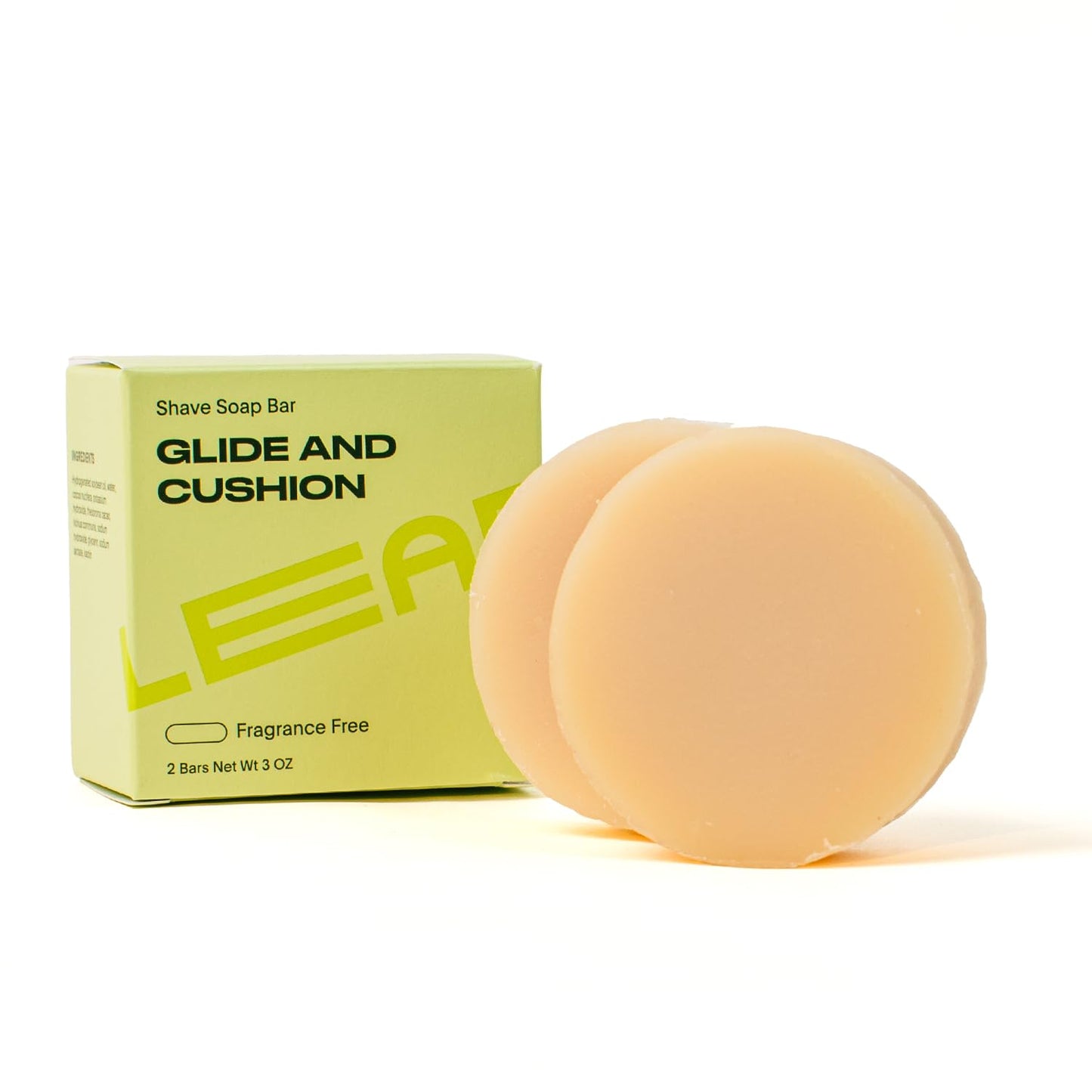 Leaf Shave | Shave Soap Bar 2-Pack, Unscented - All-Natural, Fragrance-Free Bar Soap for Shaving for Women & Men, 1.5 oz