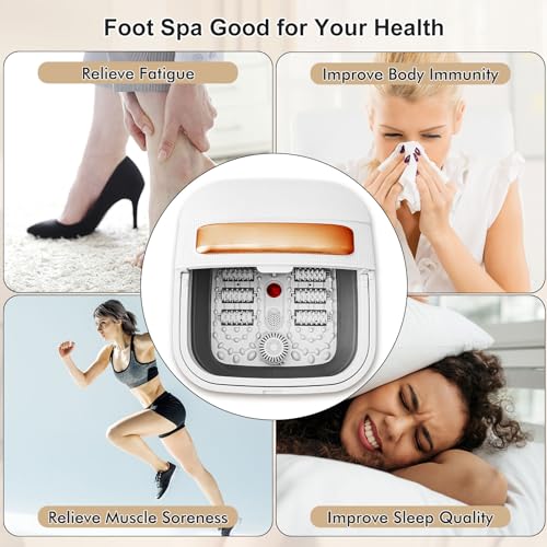 Collapsible Foot Spa with Heat and Massaging,Remote Control,Water Jet,Rollers Massage,Temperature Control, Red Light,Pedicure Kit Foot Spa Foot Bath