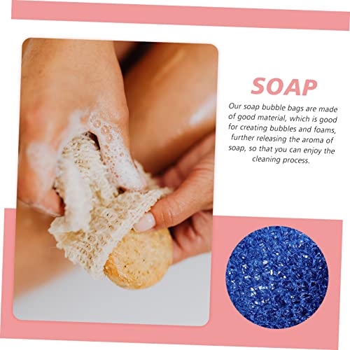 Angoily 8pcs Exfoliating Soap Net Bags for Face Cleaning and Bath Use Mesh Drawstring Pouches for Lathering Handmade and Natural Soaps