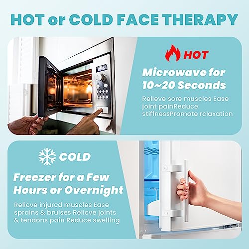 Ice Face Eye Mask for Dark Circles and Puffiness Cold Warm Compress, Gel Cold Cooling Face Mask Package for Women and Men, Migraines, Headache, Stress and Relaxation