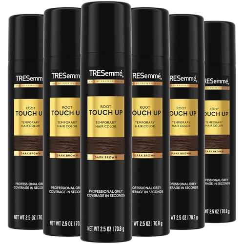 TRESemm? Root Touch Up, Temporary Hair Color Spray, Travel-Size 6-Pack ??Dark Brown, Professional Grey Hair Coverage in Seconds, 2.5 Oz Ea