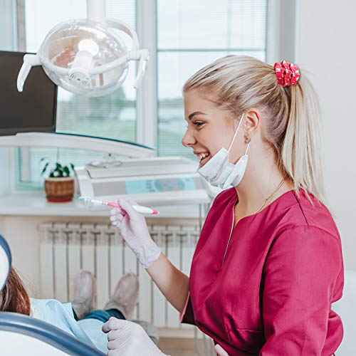 BBTO 6 Pcs Dental Assistant Gifts Teeth Hair Scrunchies Velvet Tooth Pattern Elastic Ponytail Holders Hair Tie Ropes Dentist Hygienist Accessories Cute Funny Christmas Gift for Nurse Women Girls