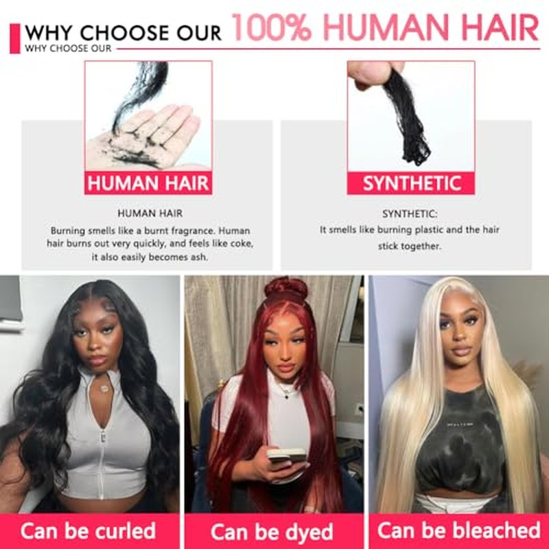Metamuclia Straight Lace Front Wigs Human Hair Pre Plucked 180% Density 13x4 Frontal Wigs 26 Inch HD Transparent Lace Wig 10A Brazilian Virgin Wigs for Women with Baby Hair Natural Hairline
