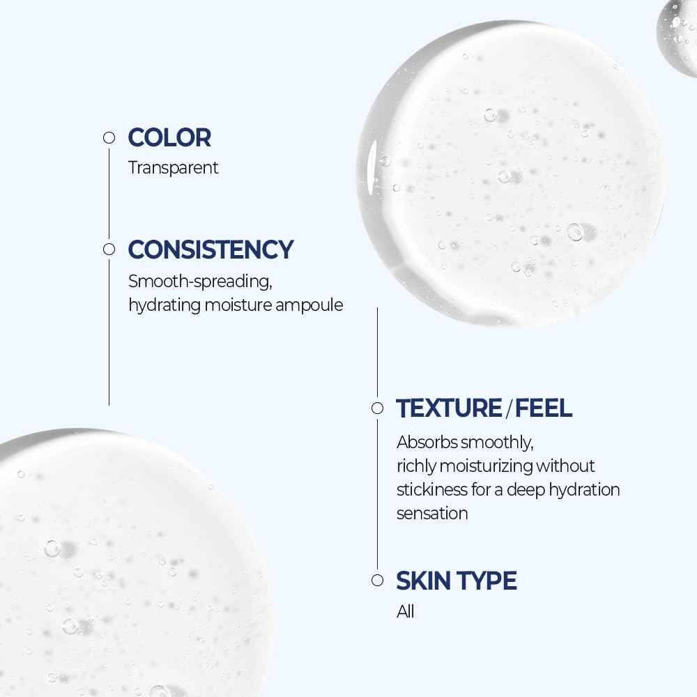 BLUE PEARLSATION 8 Hydra Marine Ampoule - Enriched with Hyaluronic Acid for Dual-Layered Skin Hydration & Panthenol Nourishment - Ideal for Sensitive Skin Types – 1.69 floz