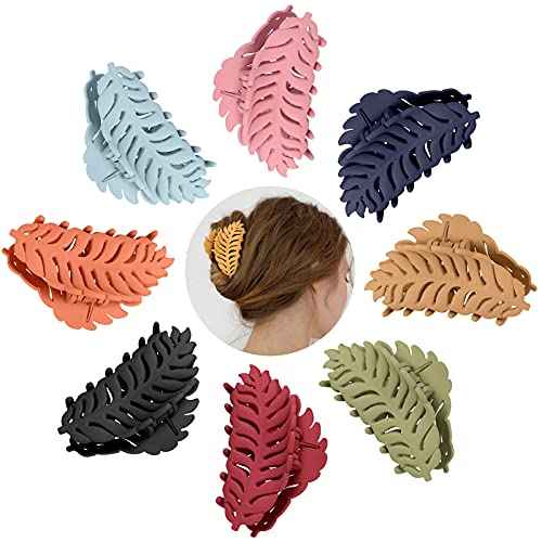 AMCAMI Hair Claw Clips for Women 3.7inch Non-slip Large Strong Hold Claw Clips for Thick Hair Trendy Jaw Hair Clips Banana Clips Hair Hair Clips for Women Hair Accessories for Women and Girls 8 pack