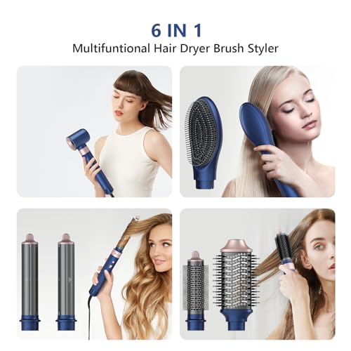 Hair Dryer Brush Professional Hair Multi-Stylers - MIRACOMB Ionic Hot Air Styling System with Auto Wrap Curlers, Brushless Motor, Intelligent Heat Control - Fast Drying - Versatile for All Hair Types