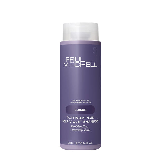 Paul Mitchell Platinum Plus Deep Violet Shampoo, Banishes Brass + Intensely Tones, Ideal for Blonde, Highlighted, Gray or Silver Hair, 10.14 fl. oz