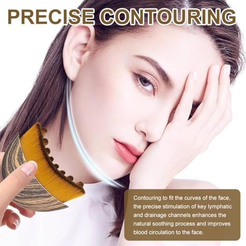 New Lymphatic Contour Face Brush, Dry Brushing Face Brush, Lymphatic Drainage Massager for Face, Chin & Jawline Sculpting, Ergonomically Designed to Fit The Skin Precisely and Relieve Fatigue (2PCS)