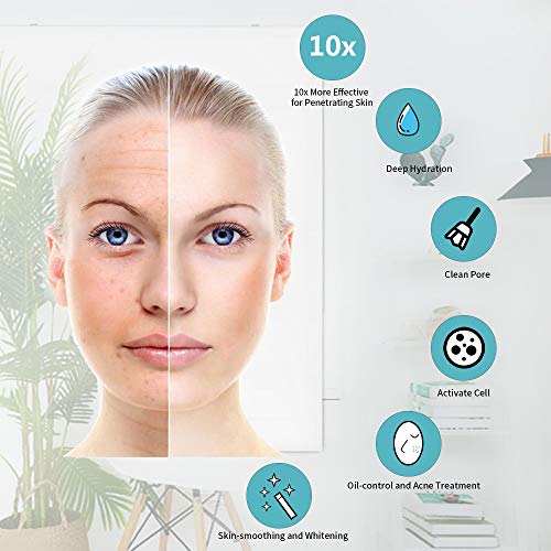 Facial Steamer-Nano Ionic Facial Steamer Warm Mist Humidifier Atomizer Sprayer Moisturizing Face Steamer Home Sauna SPA Face with 4 Piece Stainless Steel Skin Kit and Hair Band(Green)